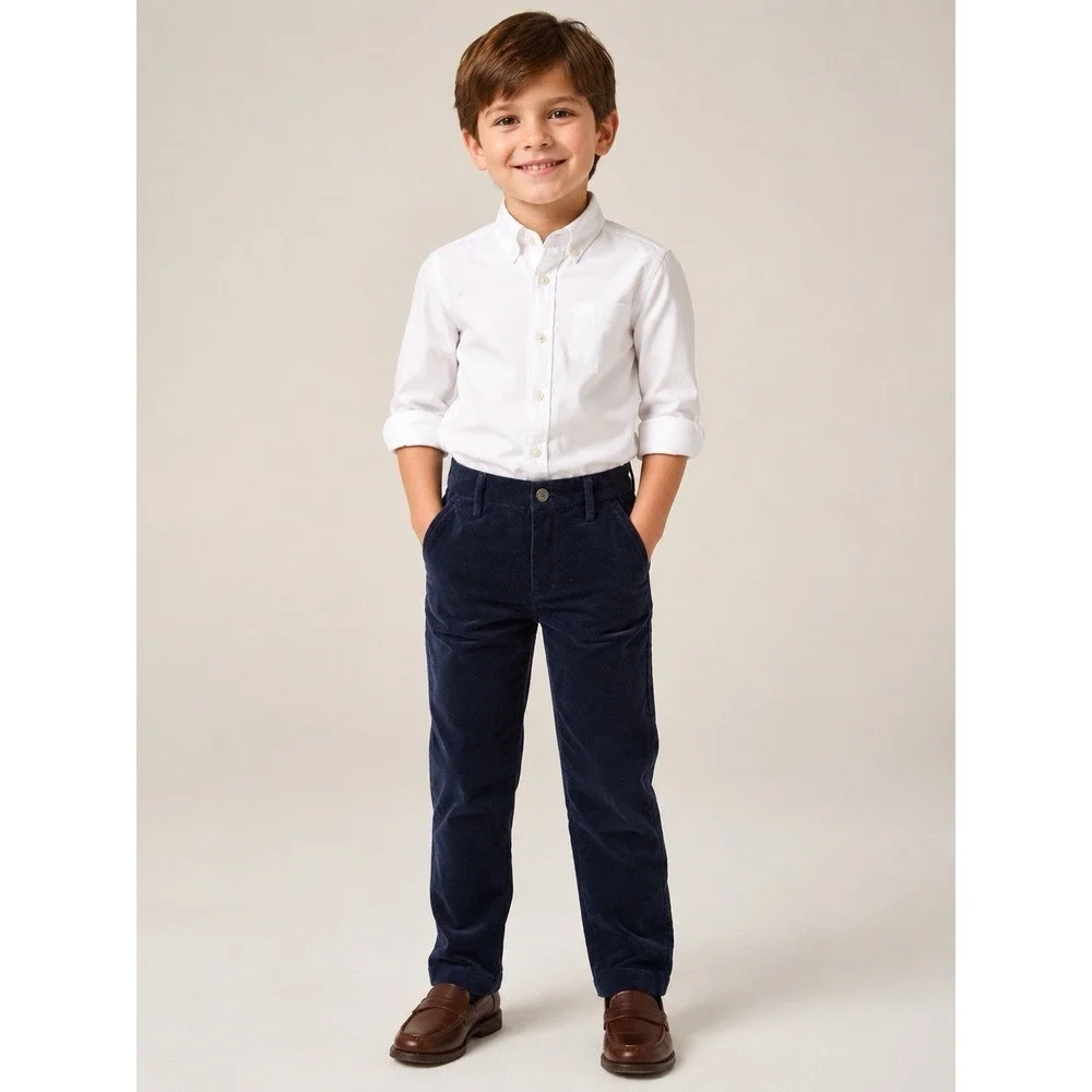 Jane and Jack Kids Navy Velour Pants Size 6 Soft Velvet Dress Pull On
