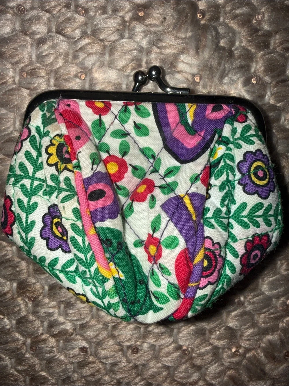 Vera Bradley Viva La Vera Pattern Mini Kiss Lock Change Purse