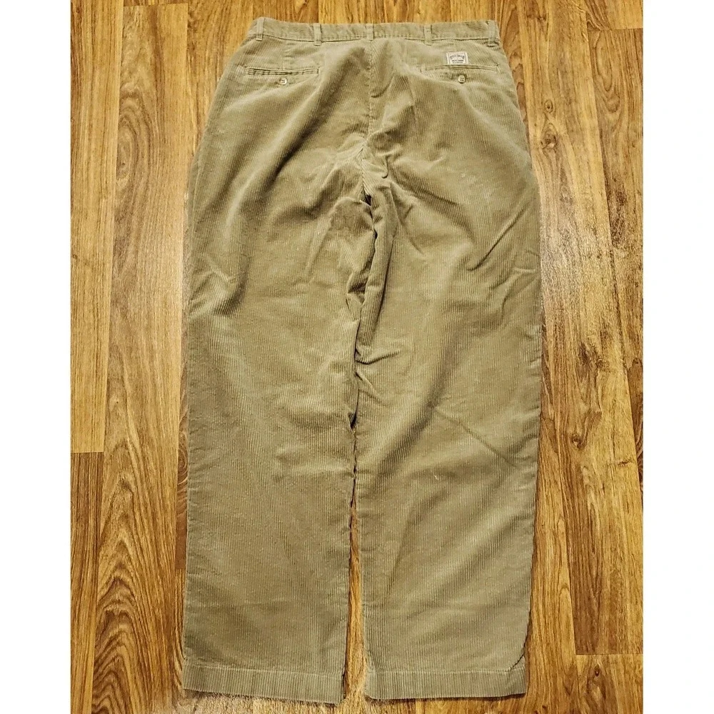 Vintage Polo Corduroy Pants Men 36x34 Brown‎ Pleated Straight Fit Baggy 90s