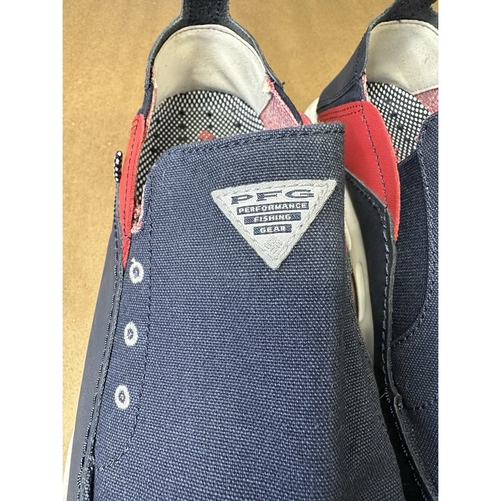 Columbia Bahama Vent PFG Slip On Boat Shoes Mens Size 12 Blue Red BM2663-468