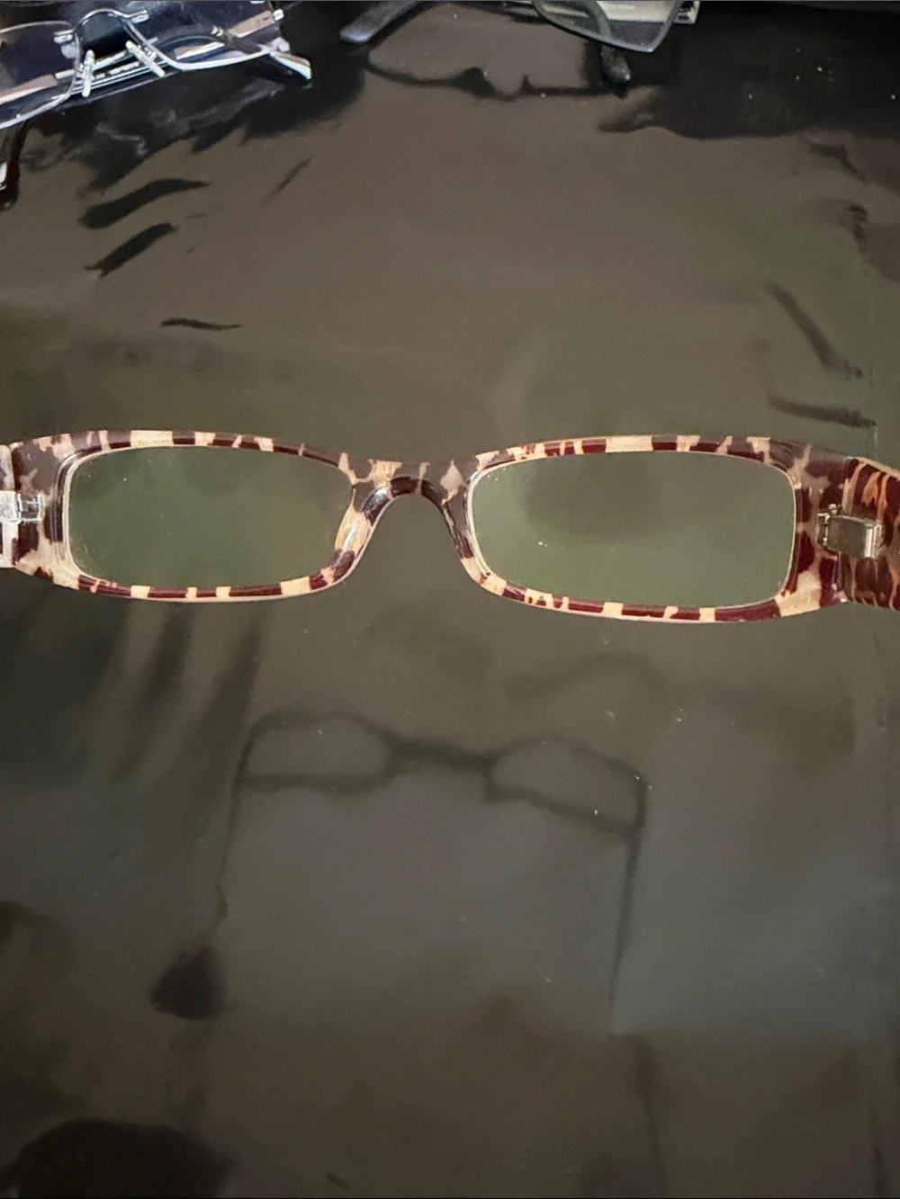 Jill Stuart Brown Rectangular Tortoiseshell Reading Glasses