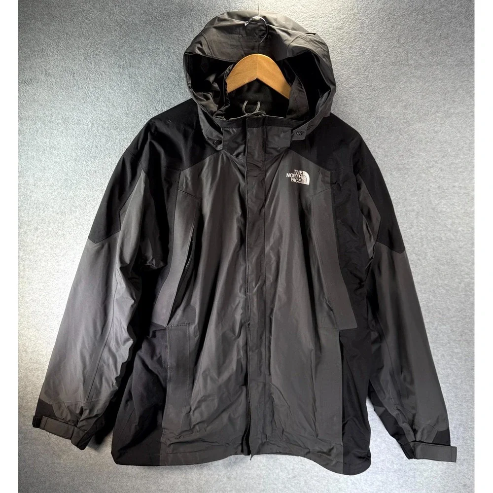 The North Face Gore-Tex Windbreaker Mens‎ Large Gray Black Mountain Parka Hooded