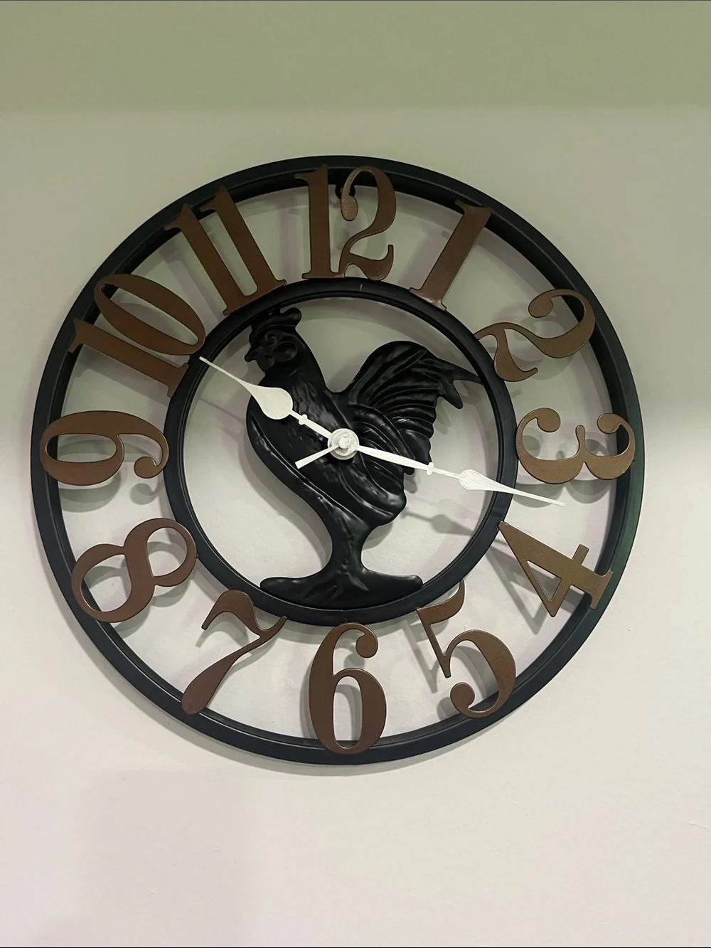 Metal Rooster Wall Clock