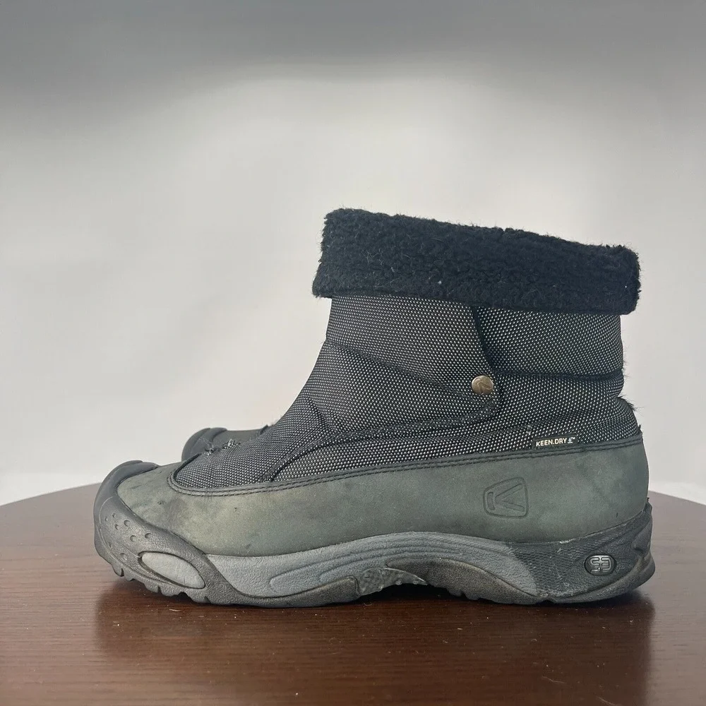 Keen Dry Hofn Boots Womens 9.5 Gray Black Leather Insulated Waterproof 5245-BKDS