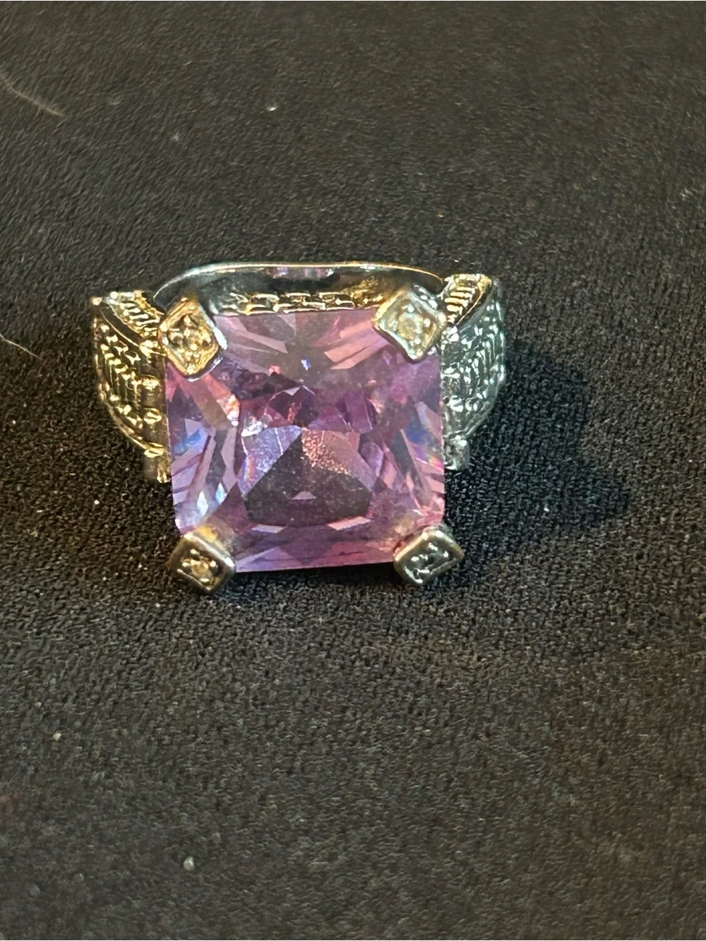 Large Light Purple Cocktail Ring Size 5