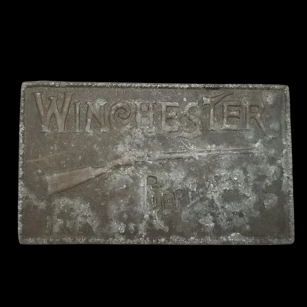 Vintage Belt Buckle Solid Brass Winchester‎ Rifle Repeating Arms New Haven Conn