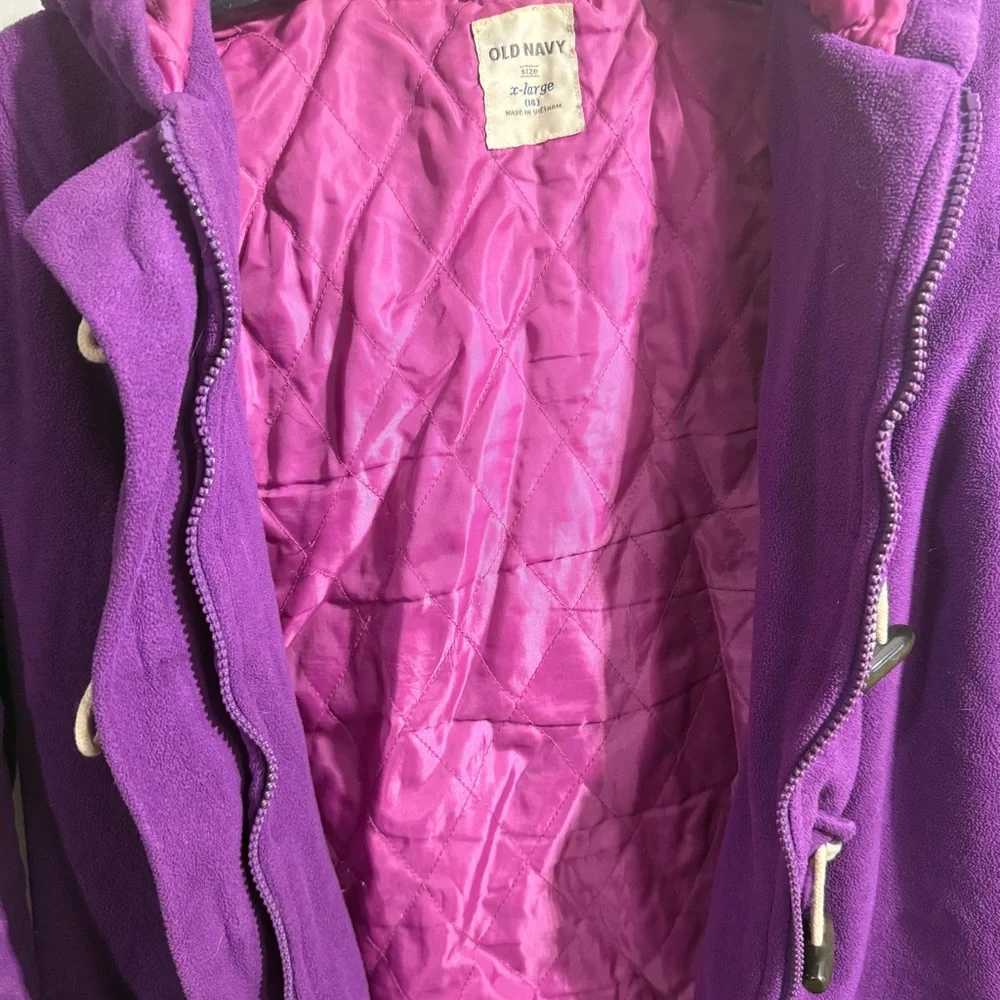 Old Navy Y2K Kids Purple Toggle Fleece Coat Size XL (14)