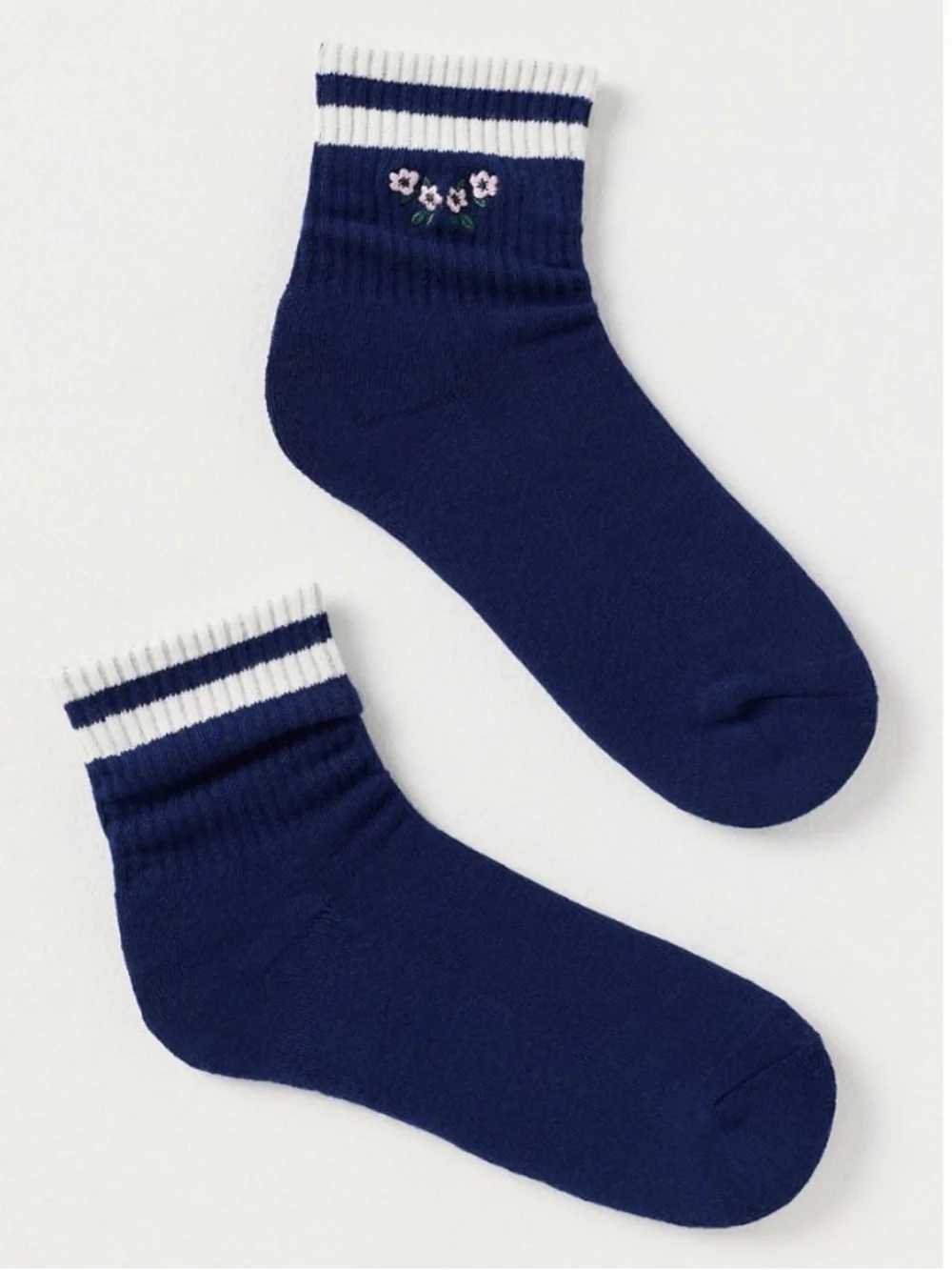Anthropologie Sporty Floral Crew Socks (3) NWT