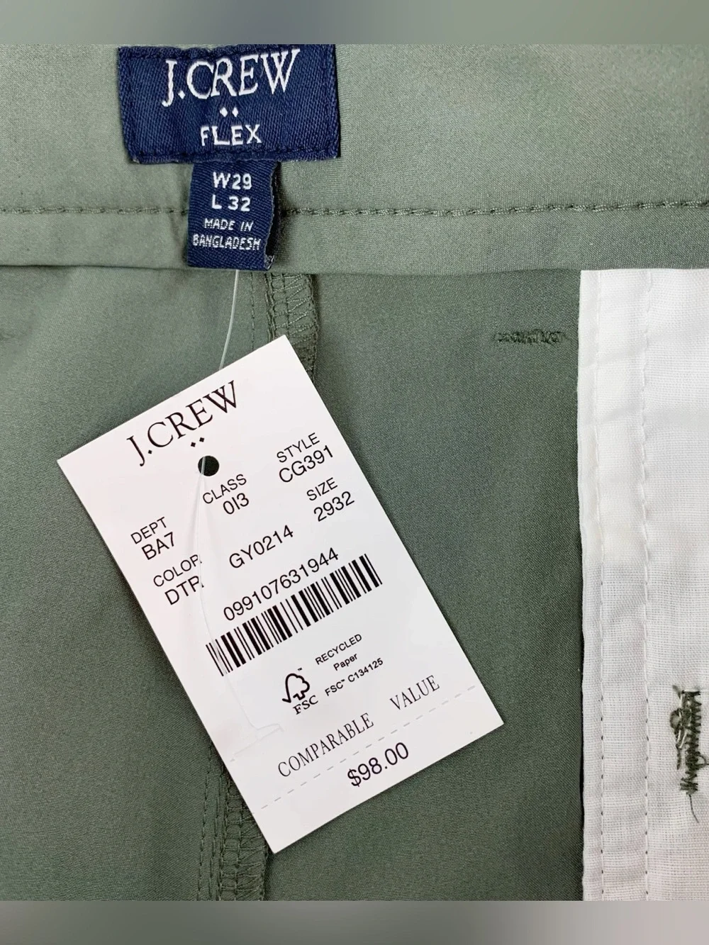 J. Crew moisture wicking