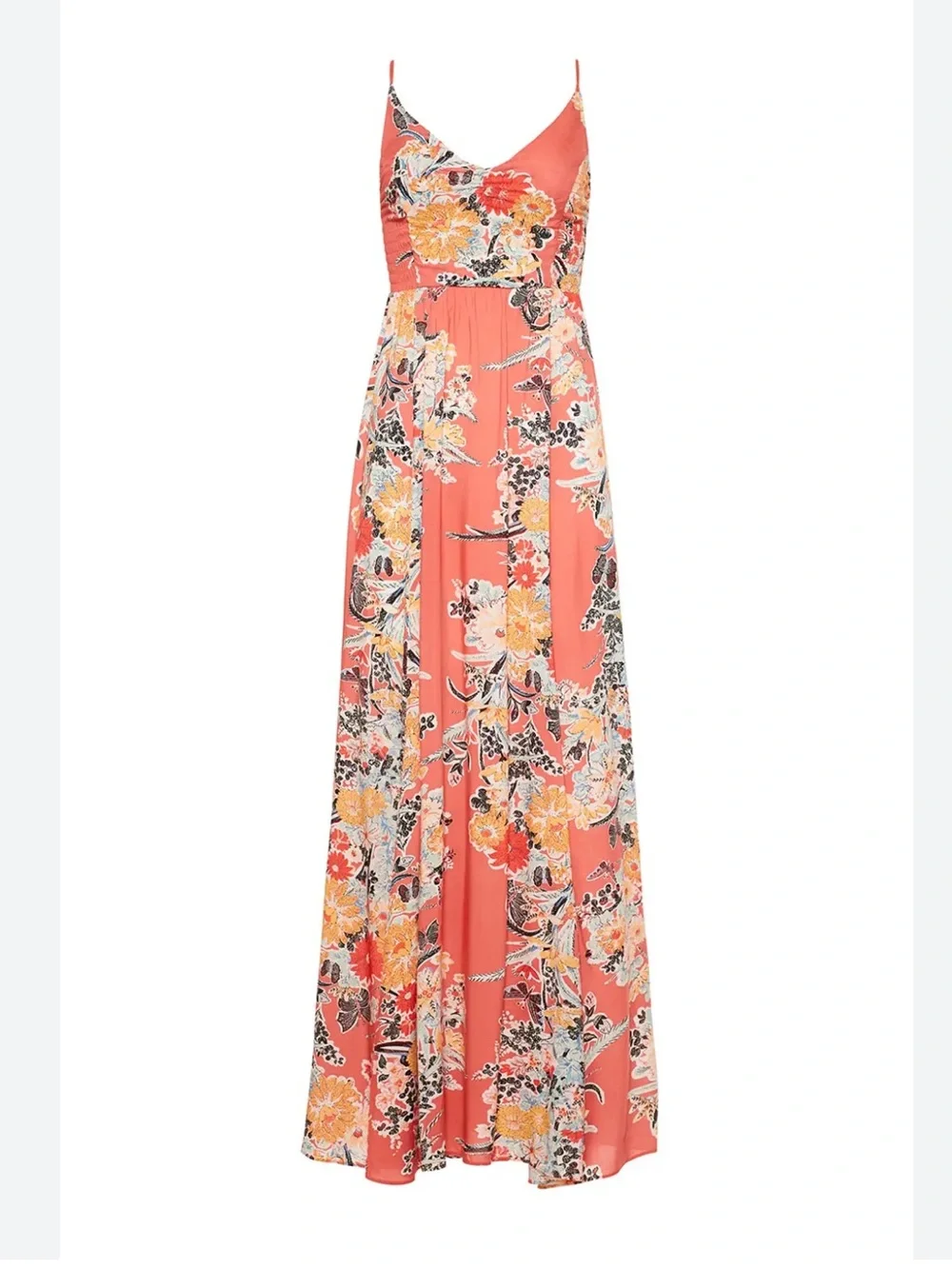 Free People Through The Vine Feminine Mixed Floral Print Flowy Maxi Dress• Small