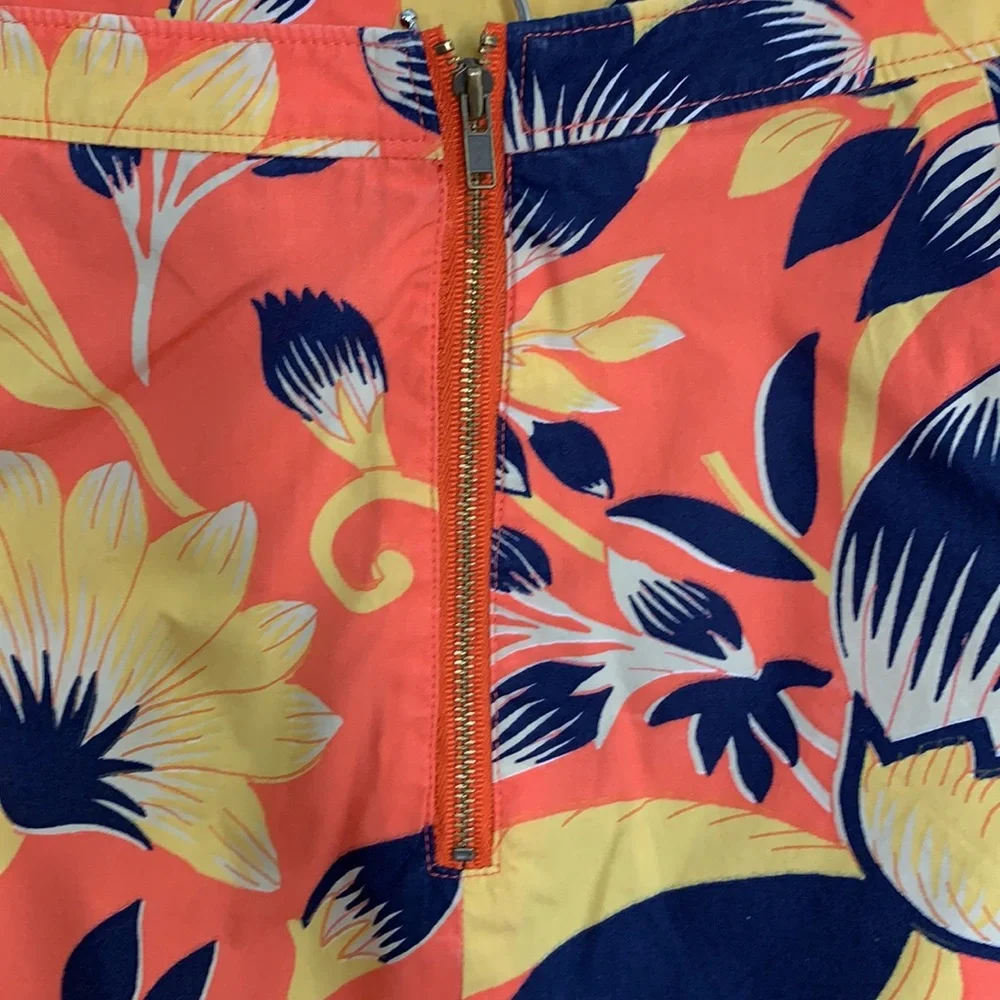 J Crew Tropical Print Short Faux Wrap Skirt size 12