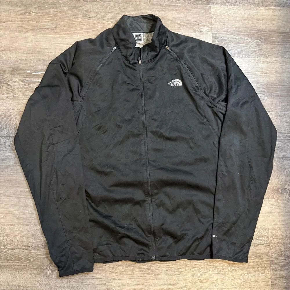 The North Face Mens XL Flight Series Full Zip Jacket Black Mock Neck Performance