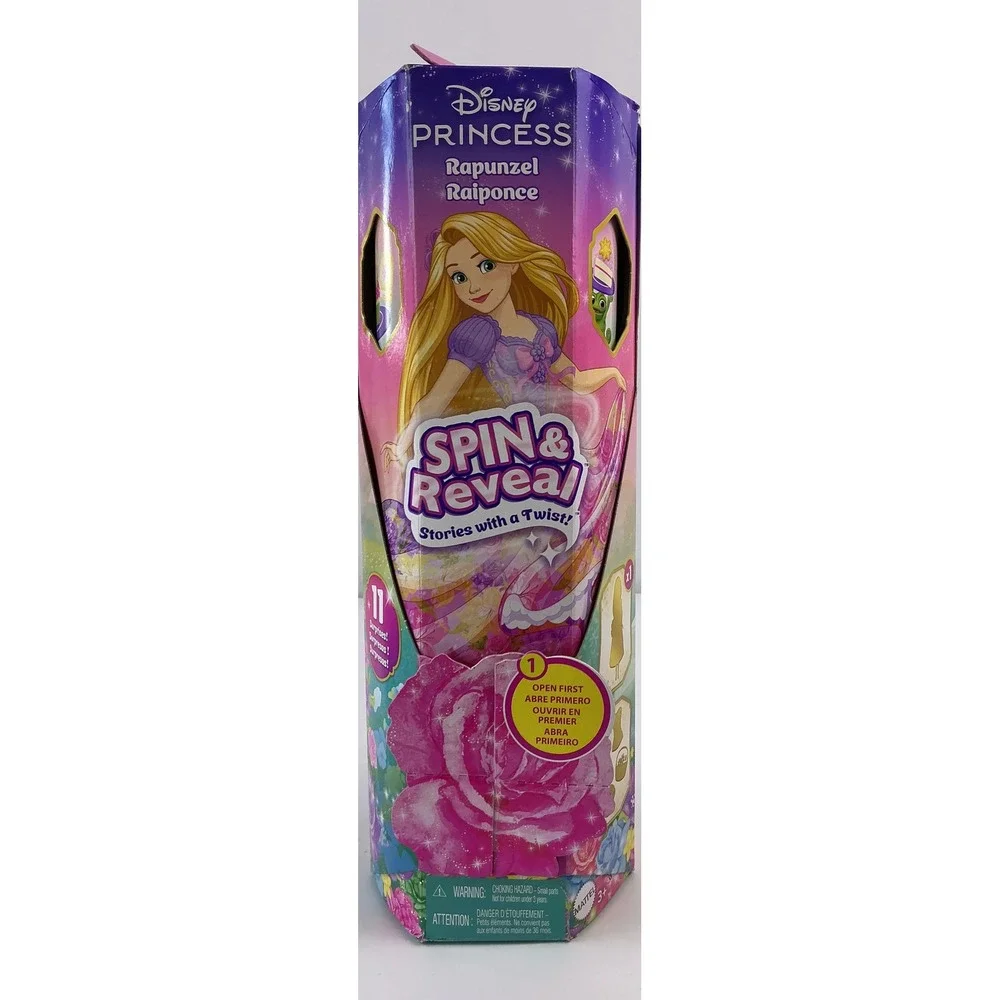 Disney Princess Rapunzel Spin & Reveal‎ Stories Twist Doll Mattel 11 Surprises