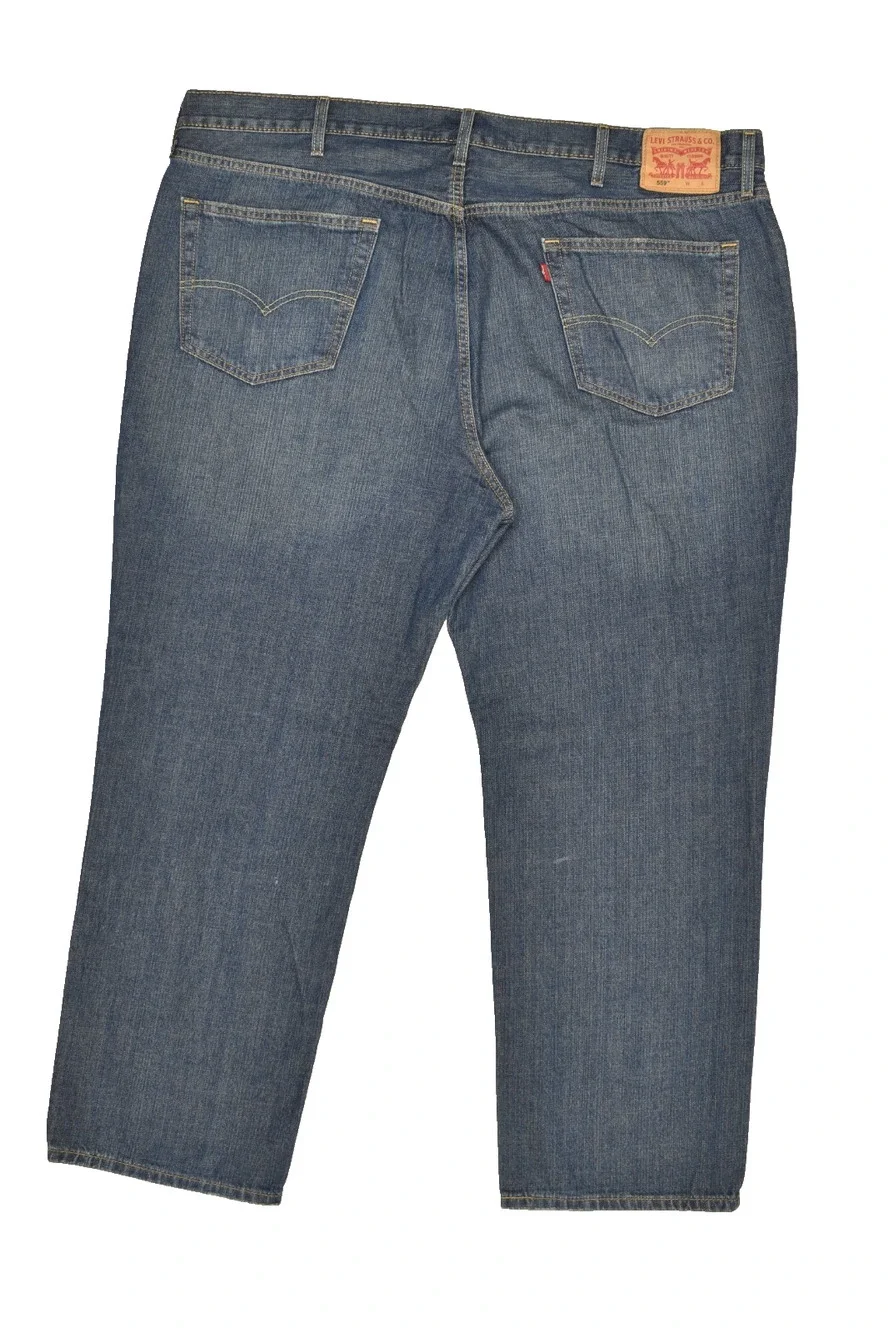 Levi's 559 Relaxed Straight Leg Jeans Men's Size 46x32 Dark Wash Denim Blue