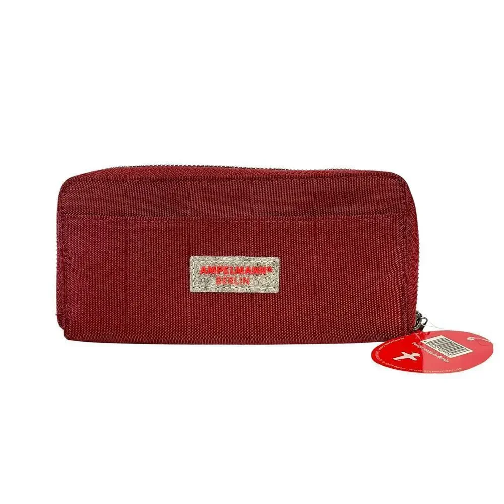 NWT Ampelmann Berlin Red Continental Zip-Around Finance Minister Wallet