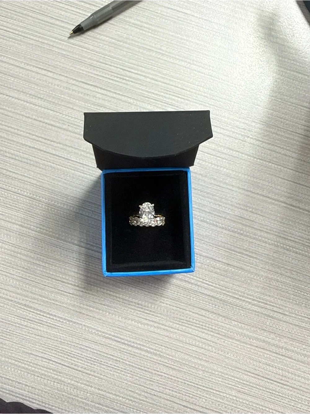Oval Lab-Created Diamond Engagement Ring 3.07ctw E VS1 IGI 14k YG Sz 7 SET