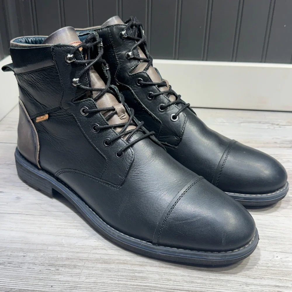 Pikolinos‎ York M2M Black Leather Ankle Boot Men's Size 46 US 13
