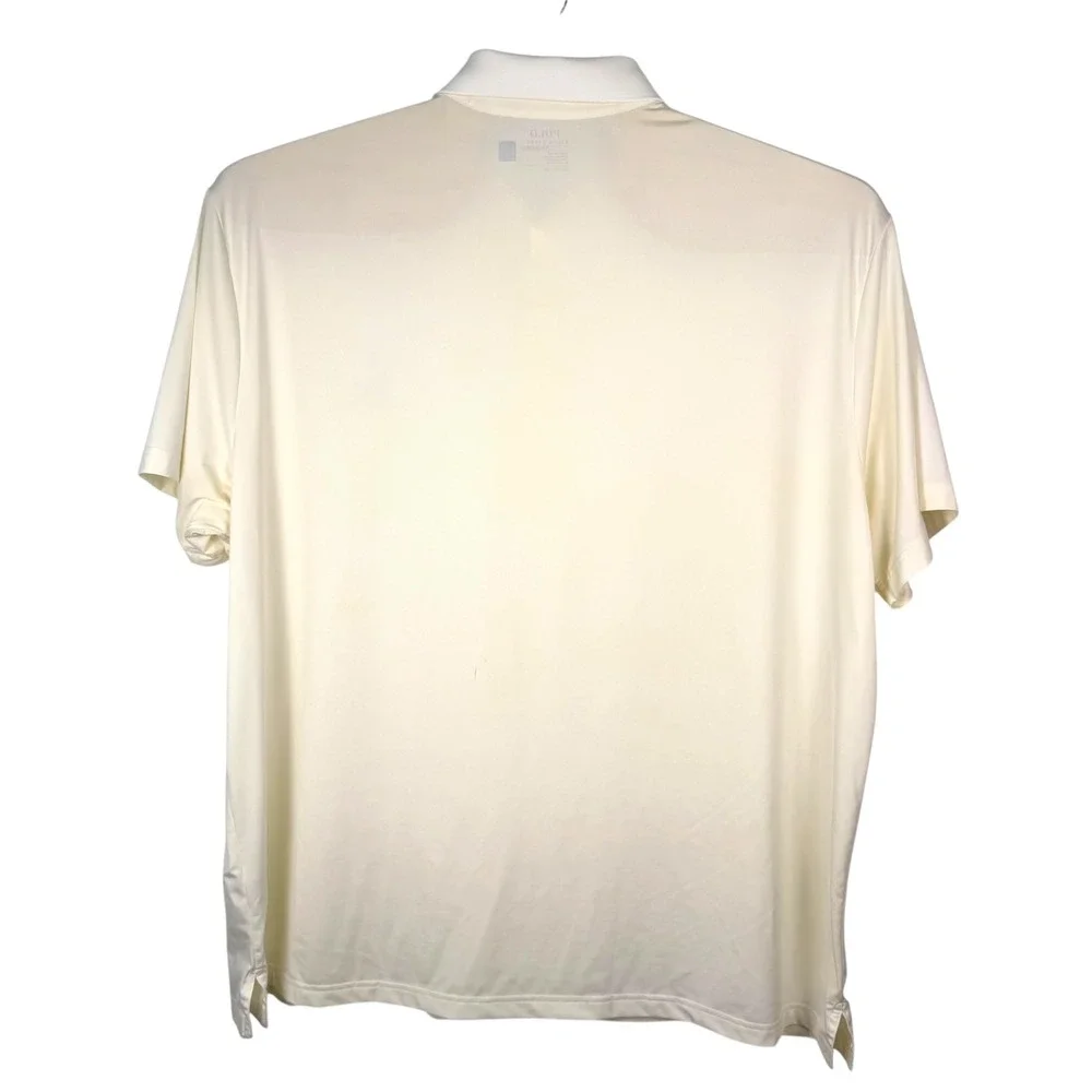 Polo Ralph Lauren Performance Polo Shirt Mens 3XB White Blue Pony Golf Stretch