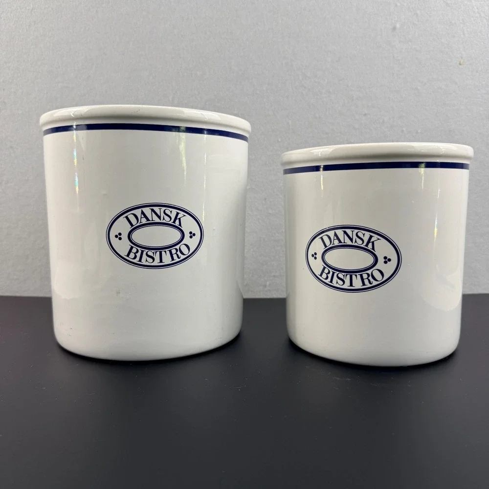 Dansk‎ Bistro Black Canister Bases Set of 2 6.75
