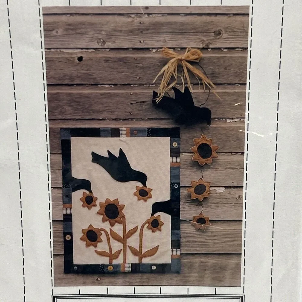 Crows Sunflowers Goodies From Grandma Wall Quilt 143J NEW Vintage Sewing Pattern