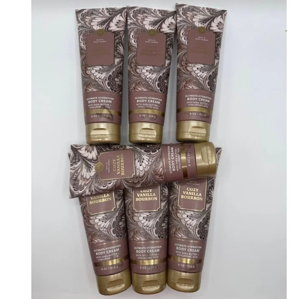 Bath Body Works Cozy Vanilla Bourbon Ultimate Hydration Body Cream 8oz Set of 7