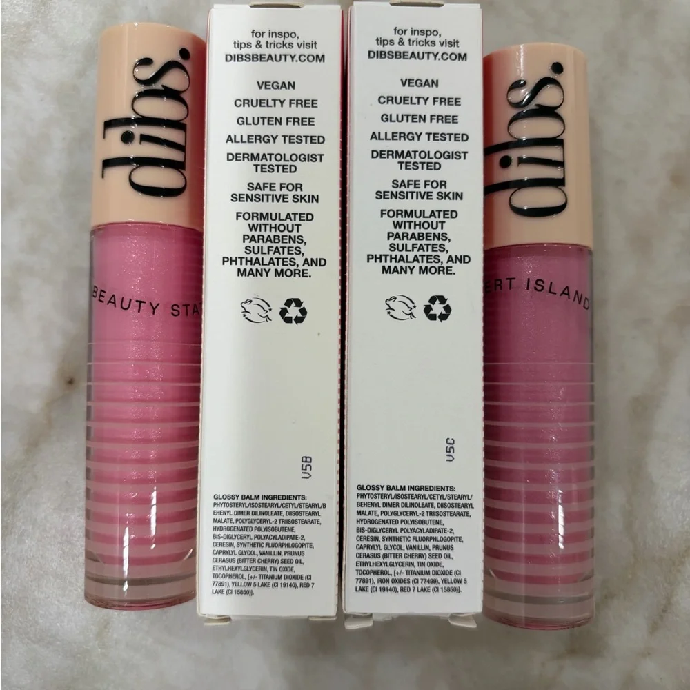 2 Dibs Go To Glossy Lip Balms- Italian Soda and Rock Candy 0.2 oz 7.4 ml BNIB