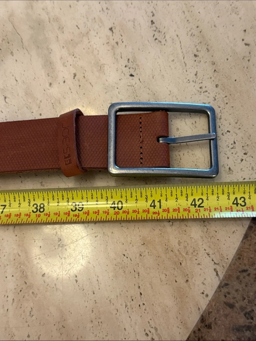 Joe's Jeans Tan Leather Belt with Silver Buckle