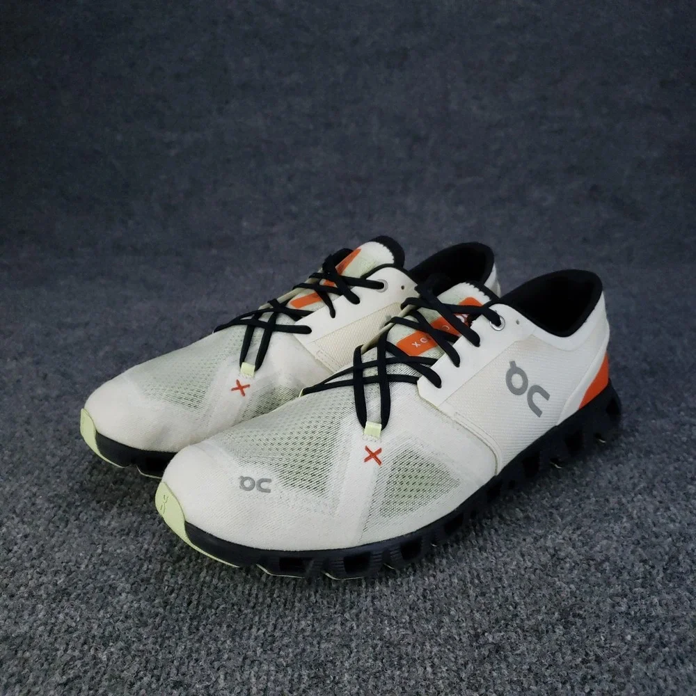 On Cloud X 3 Shoes Mens Size 12 White Black‎ Running Sneakers Lightweight