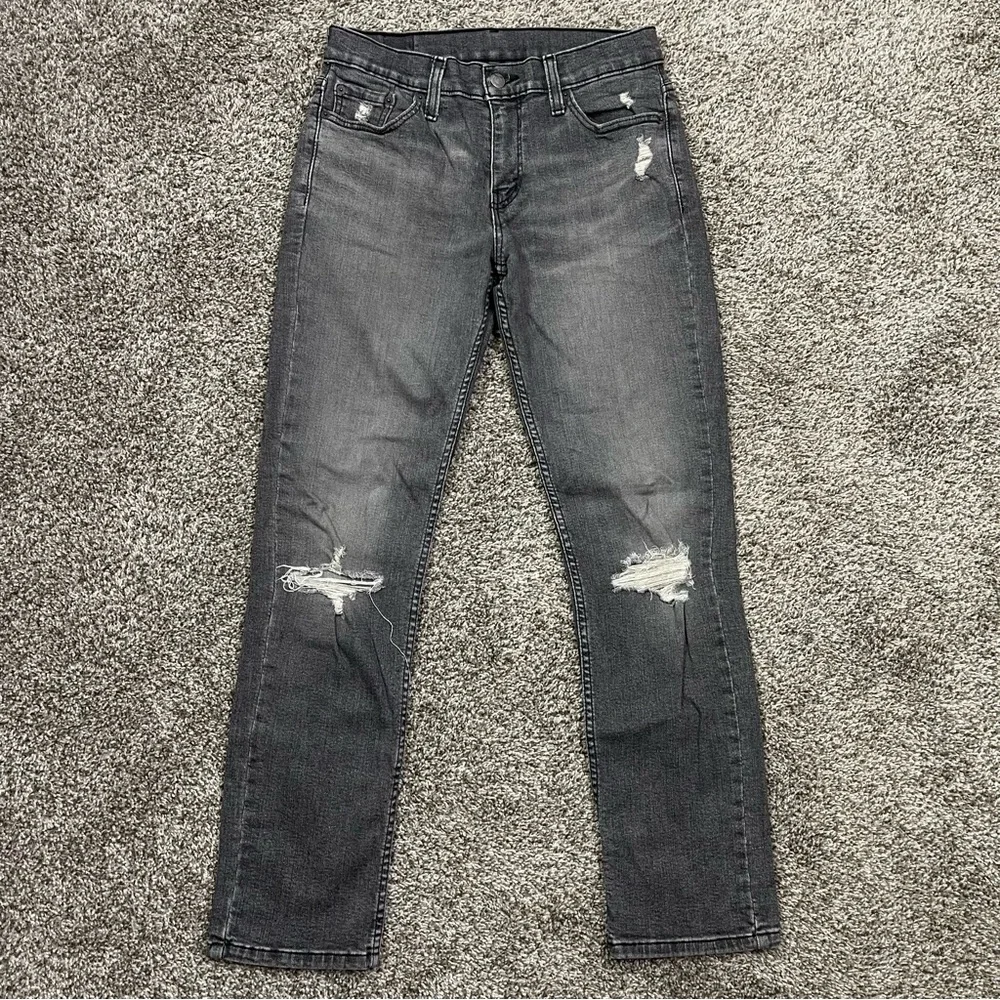 Levi's 511 Slim Fit Faded Black Distressed Jeans W29 L30