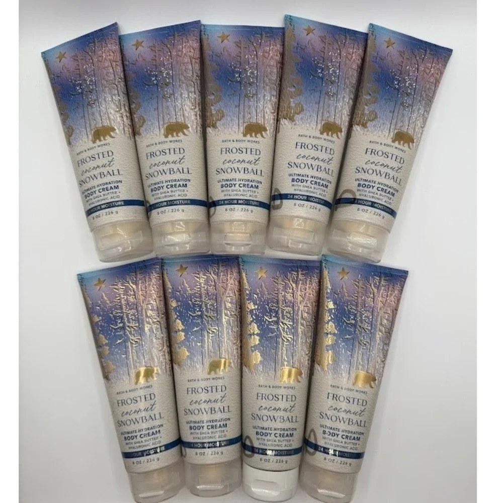 Bath Body Works Frosted Coconut Snowball Ultimate Hydration Body Cream Set of 9