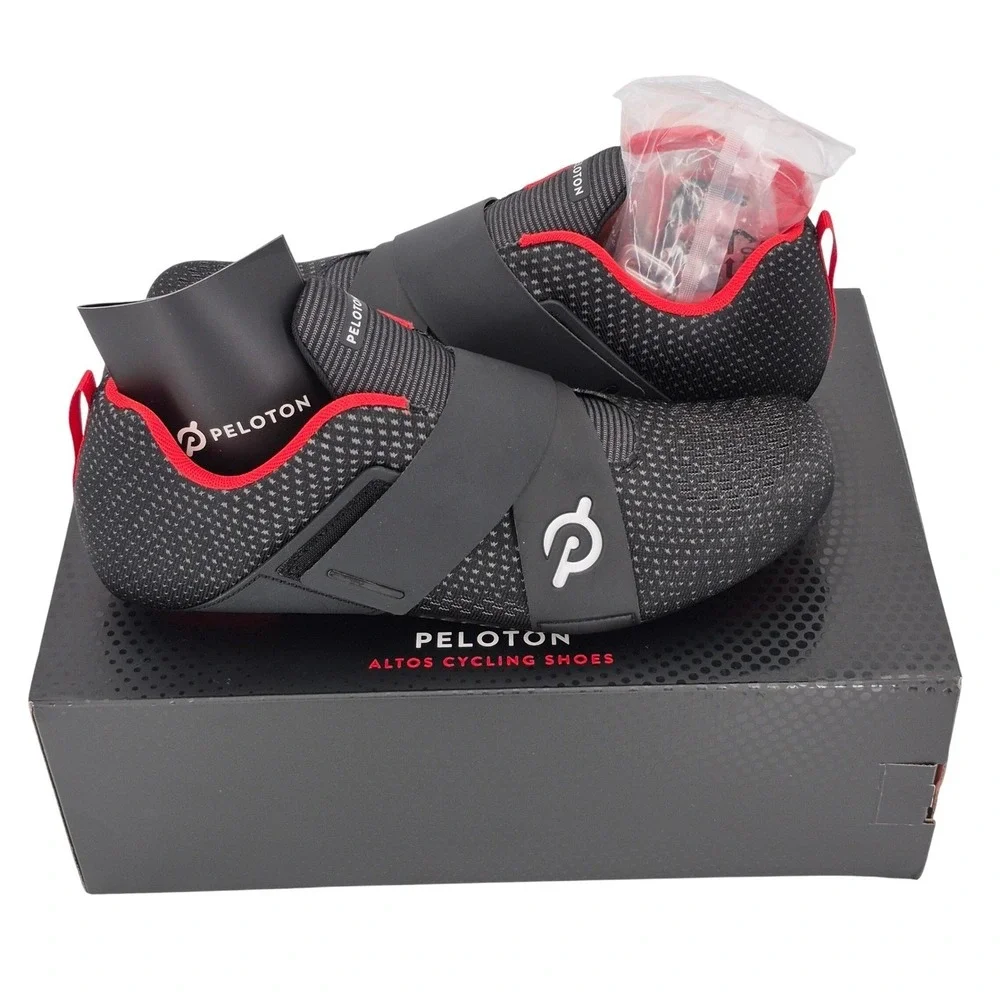 Peloton Altos Cycling Bike Shoes with Cleats Men's Size 11 Black & Red Unisex