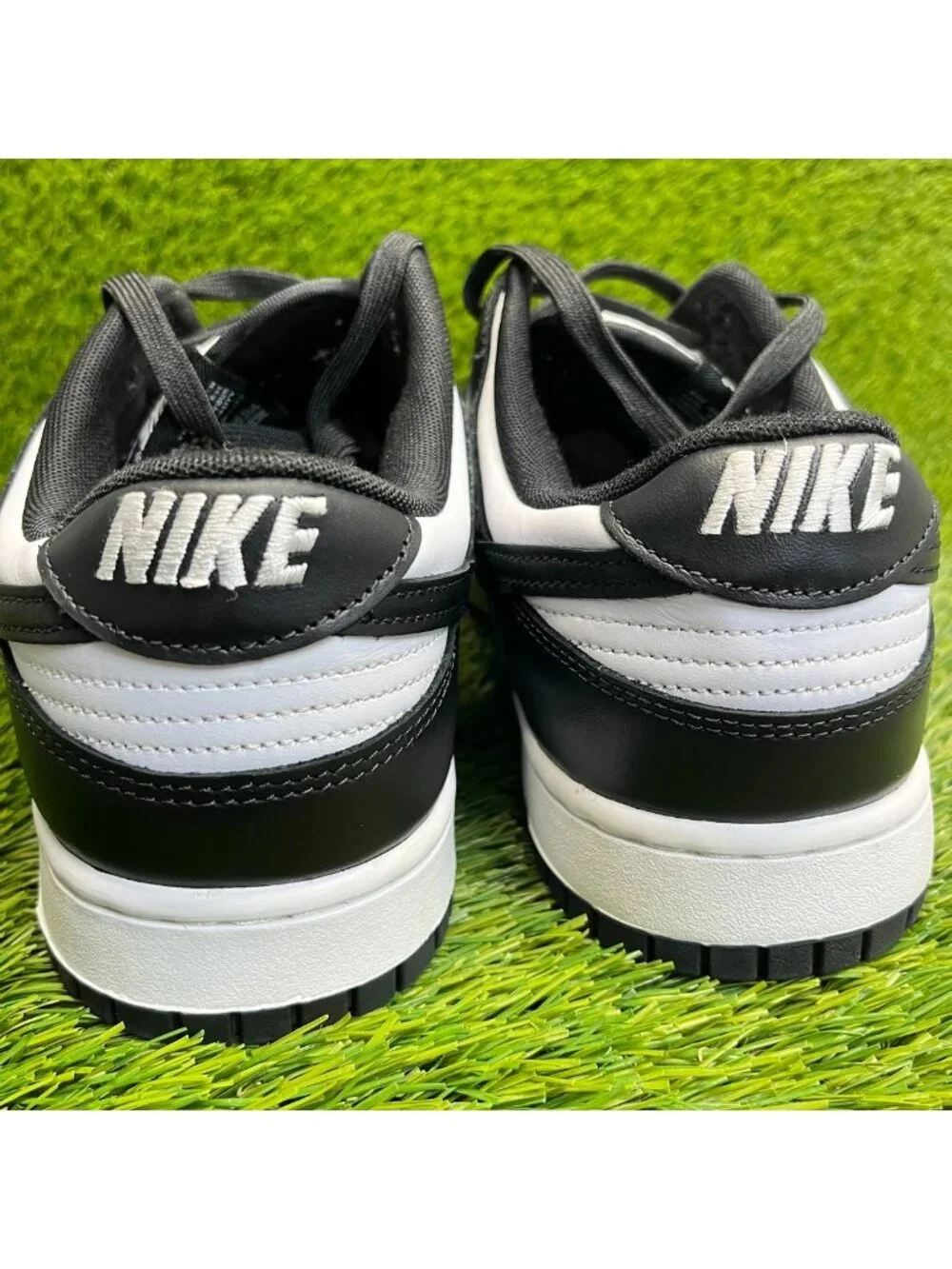 Nike Dunk Low Mens Size 13 White Black Athletic Walking Leather Shoes Sneakers