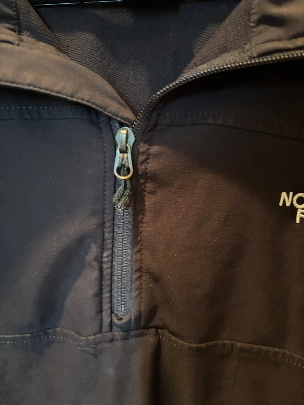The North Face Apex Nimble 1/4 Zip Softshell Pullover Jacket Black size Large