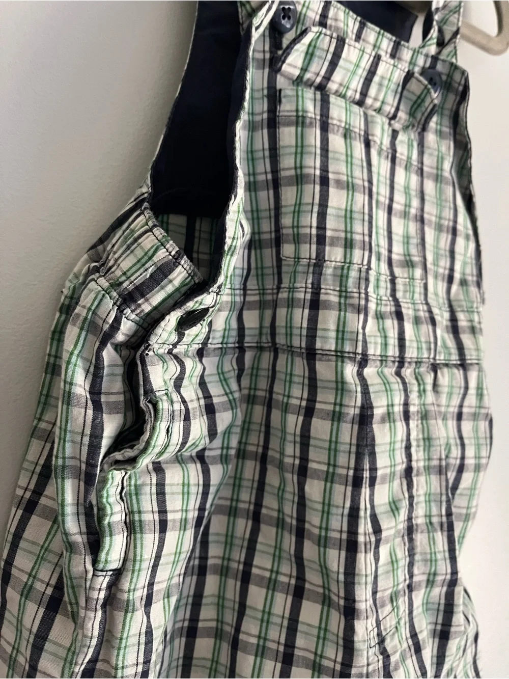 GAP plaid overalls
