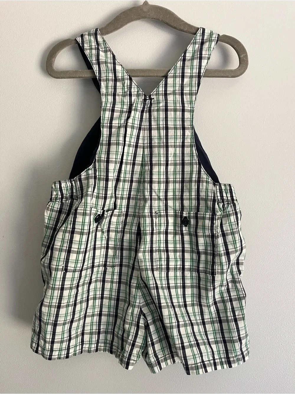 GAP plaid overalls