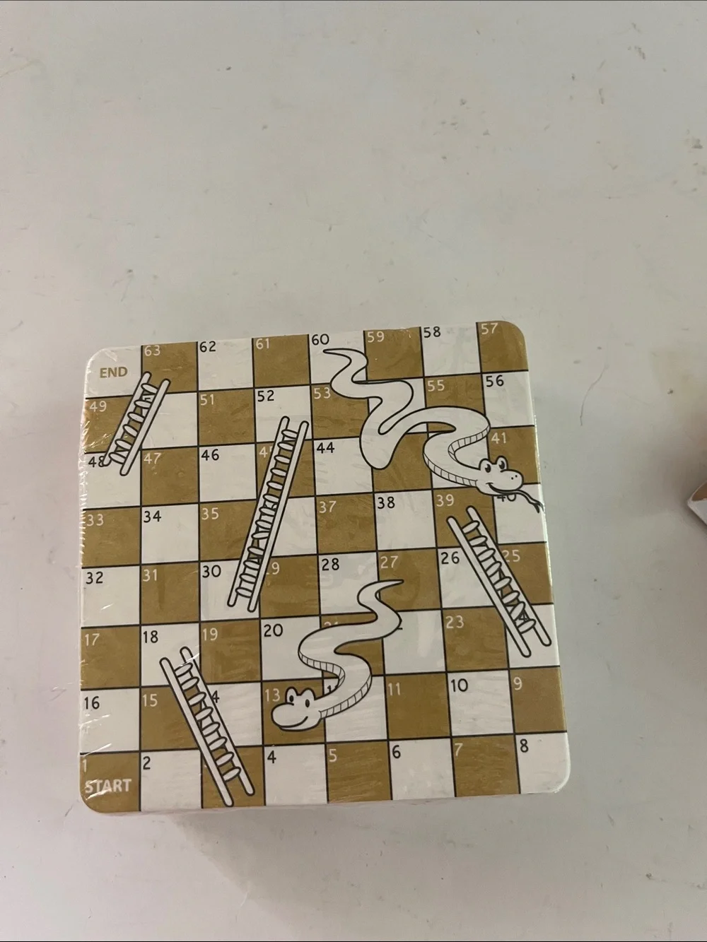Restoration Hardware Pub Games Coasters Box - Beige and White