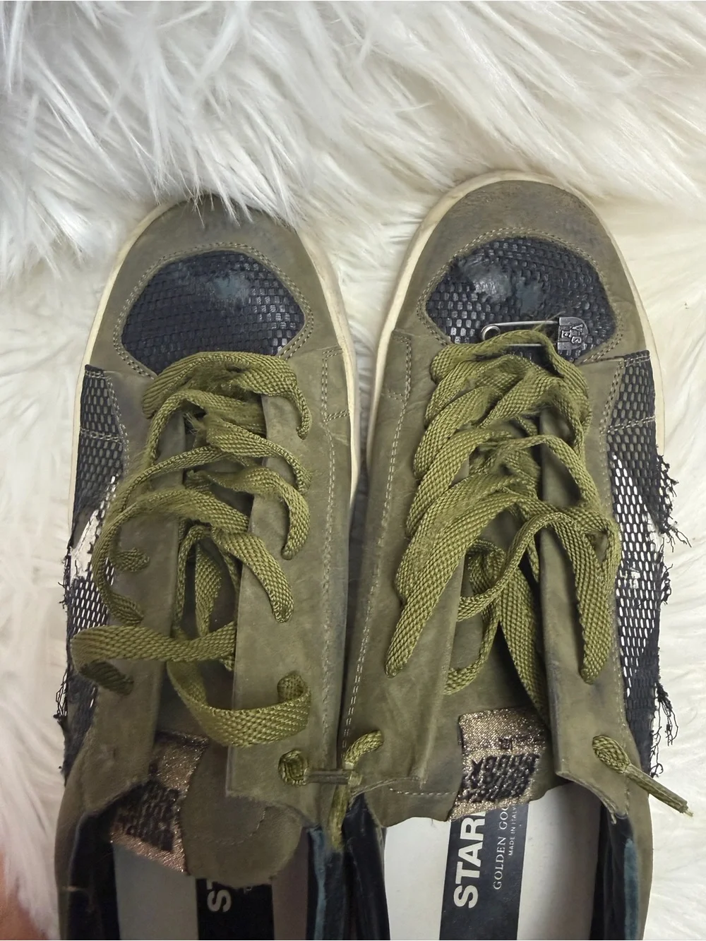 Golden Goose accents branded mesh