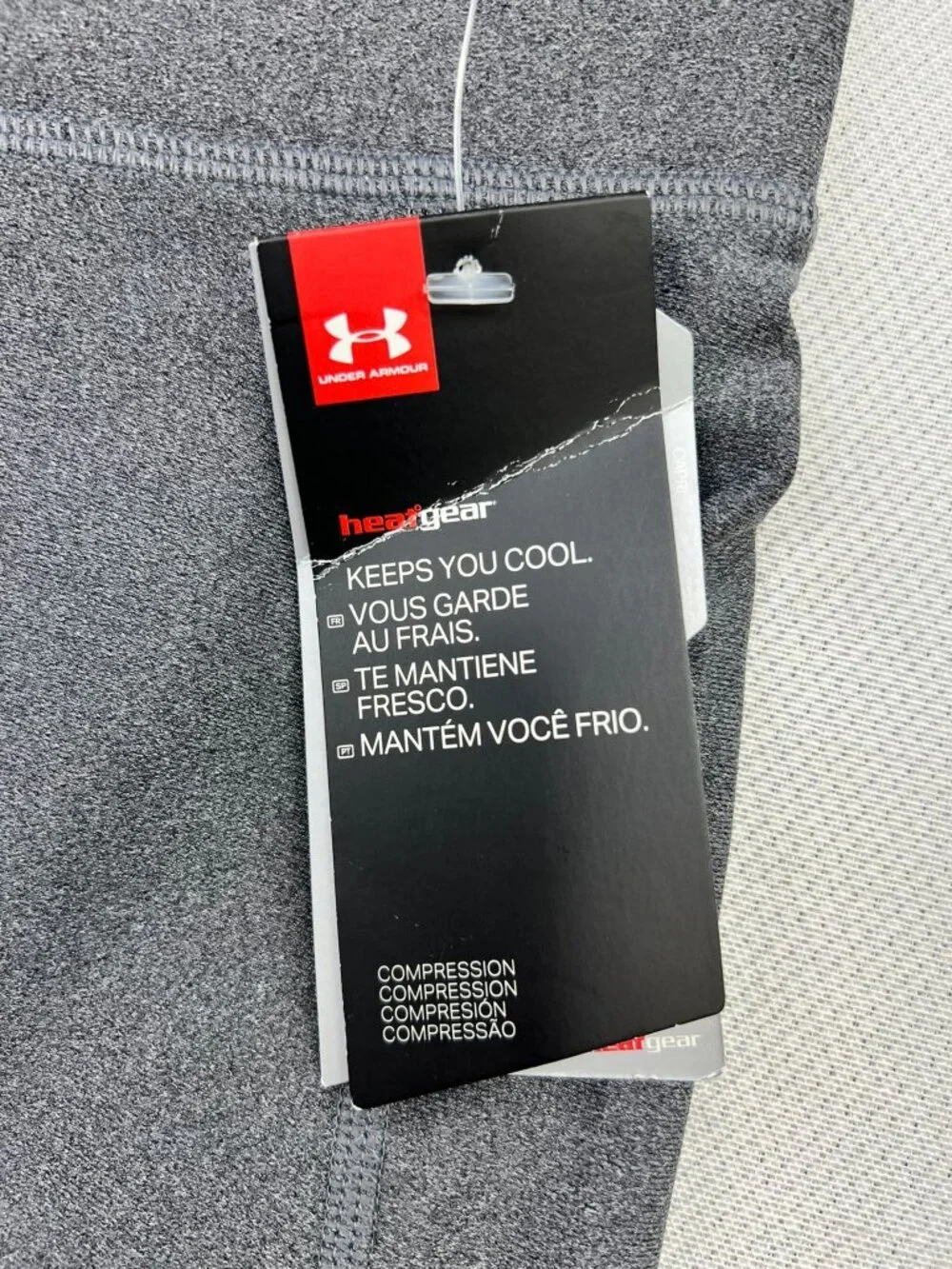 Under Armour Women's HeatGear Armour Capri Leggings Stretch Size S Gray Solid