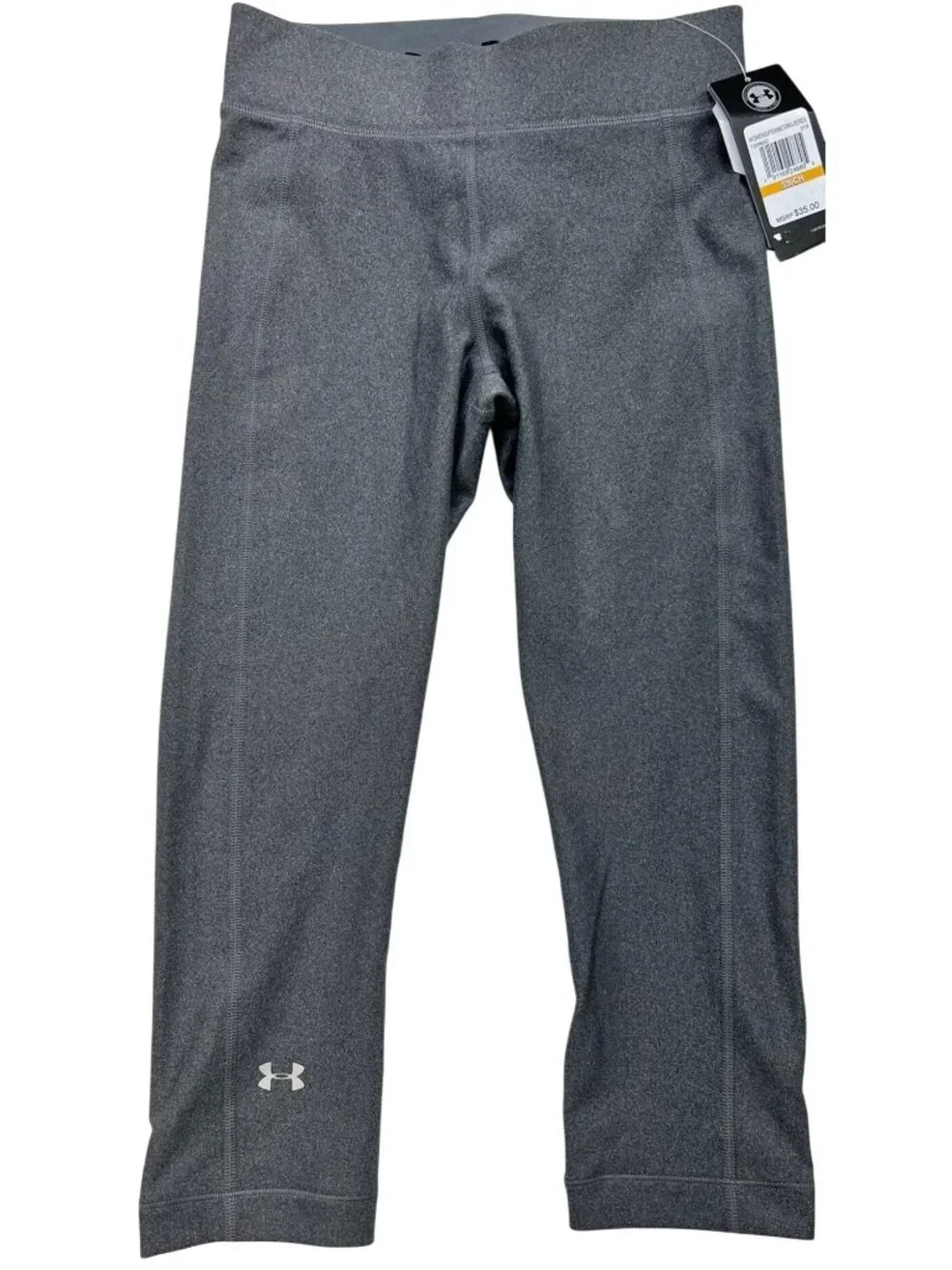 Under Armour Women's HeatGear Armour Capri Leggings Stretch Size S Gray Solid
