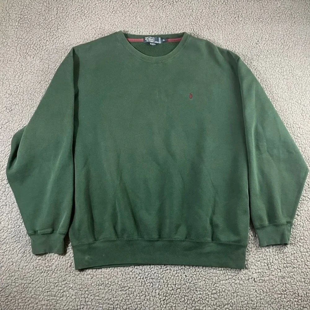 Polo Ralph Lauren Mens XL Green Crewneck Fleece Pullover Sweatshirt