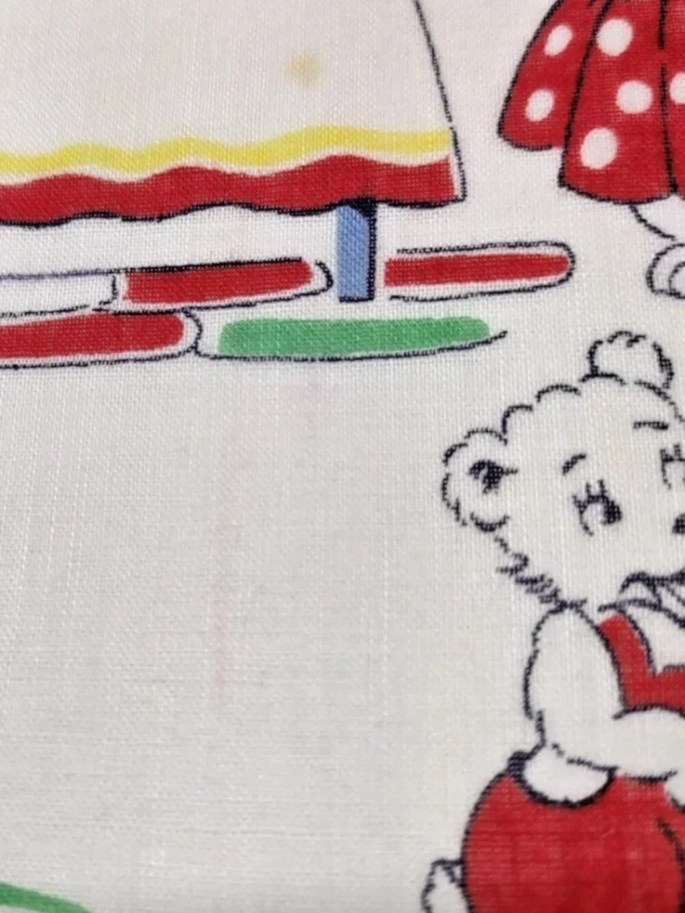 Vtg Child's hankie The Three Bears Nursery Rhyme 8.5x8.75 CL