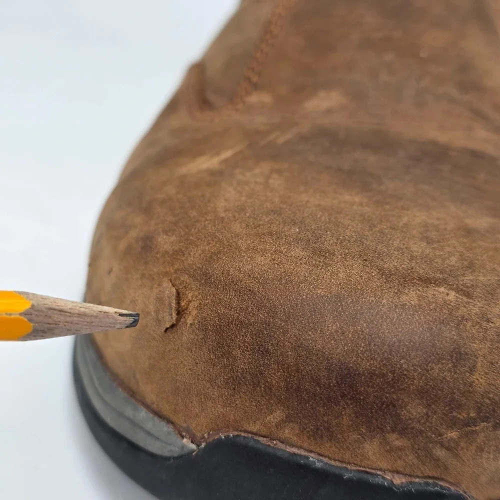 Red Wing Mens Safety Toe Shoes Size 8.5 Brown Leather Slip On Oil Slip Resistant