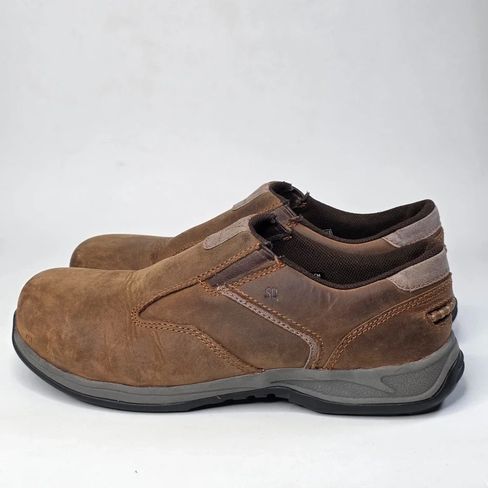 Red Wing Mens Safety Toe Shoes Size 8.5 Brown Leather Slip On Oil Slip Resistant