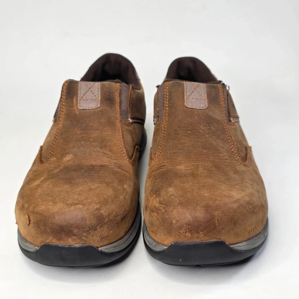 Red Wing Mens Safety Toe Shoes Size 8.5 Brown Leather Slip On Oil Slip Resistant