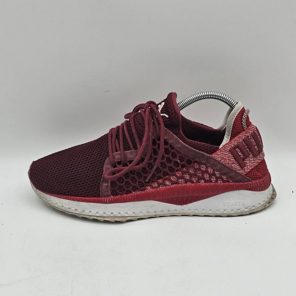 Puma‎ Tsugi Netfit Shoes Mens Size 8.5 Burgundy Ignite Mesh Sneakers 364629-04
