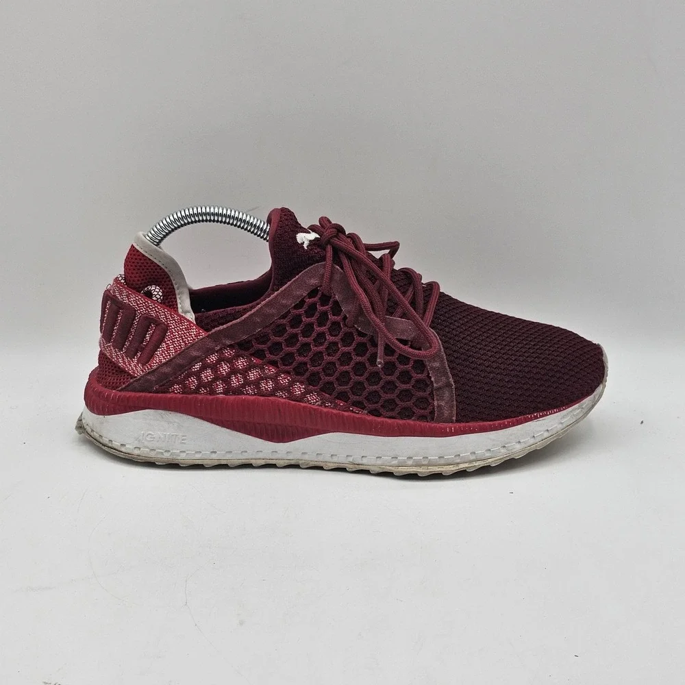 Puma‎ Tsugi Netfit Shoes Mens Size 8.5 Burgundy Ignite Mesh Sneakers 364629-04