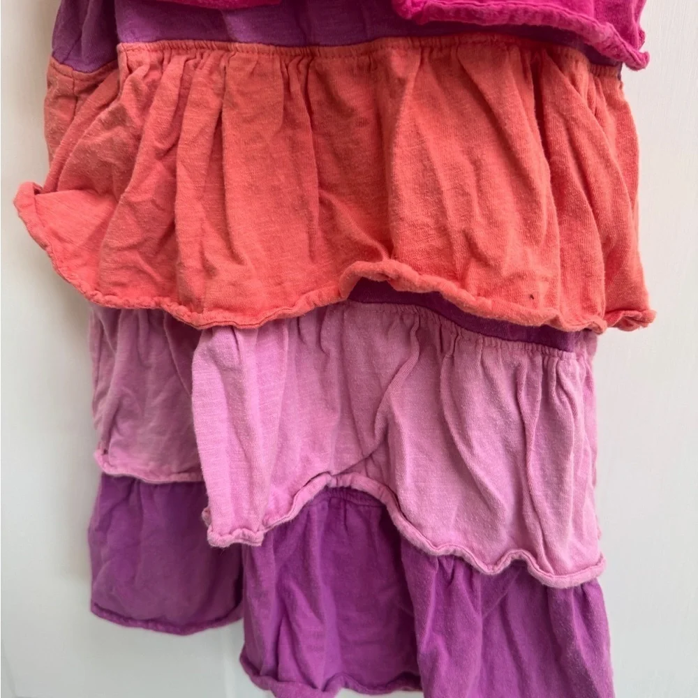Baby Gap 2T Girls Pink Orange Purple Layered Ruffle Tank Top Sleeveless Dress