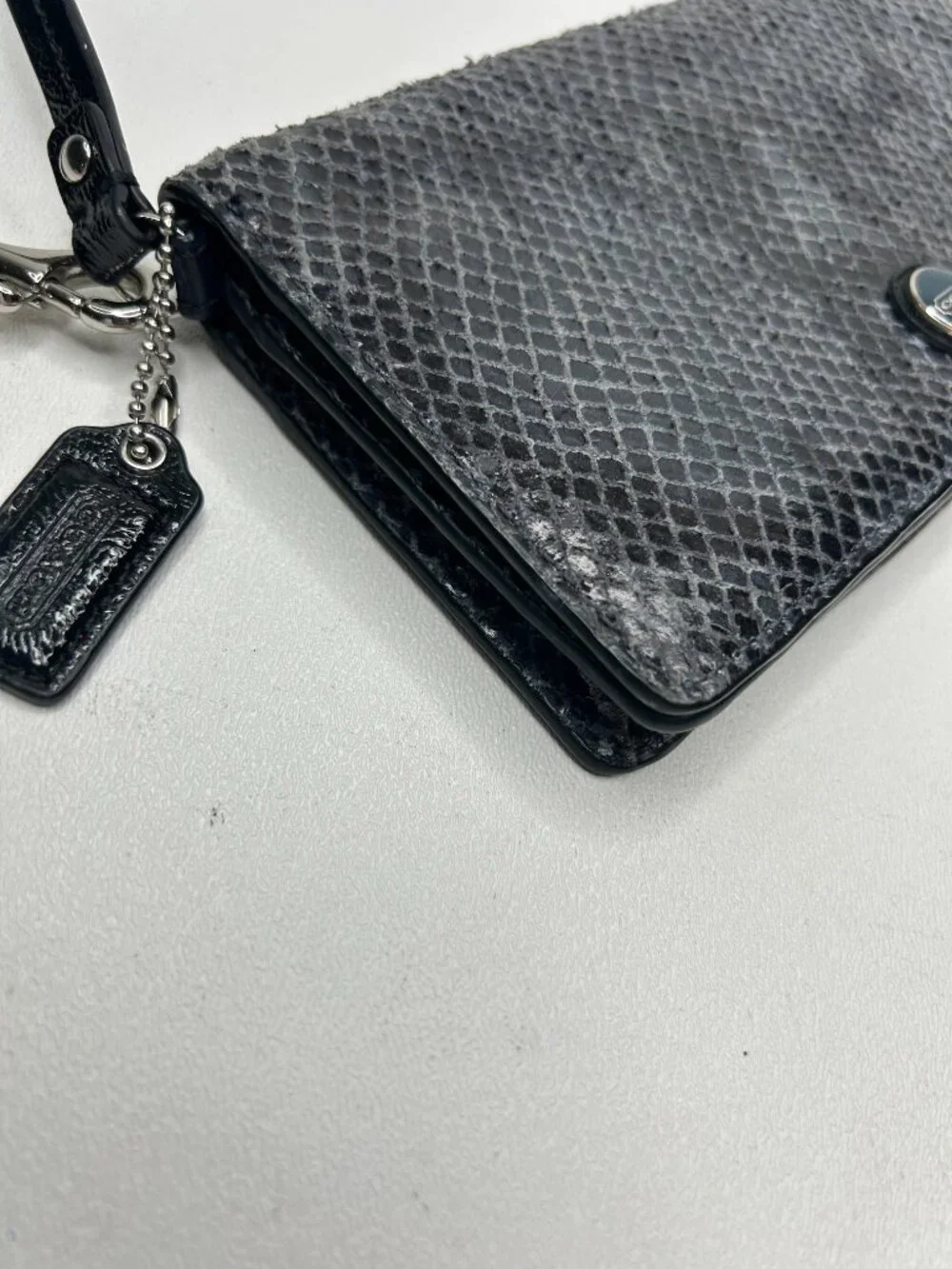 COACH 1941 Genuine Grey Snakeskin Leather Wallet/ Clutch/Phone