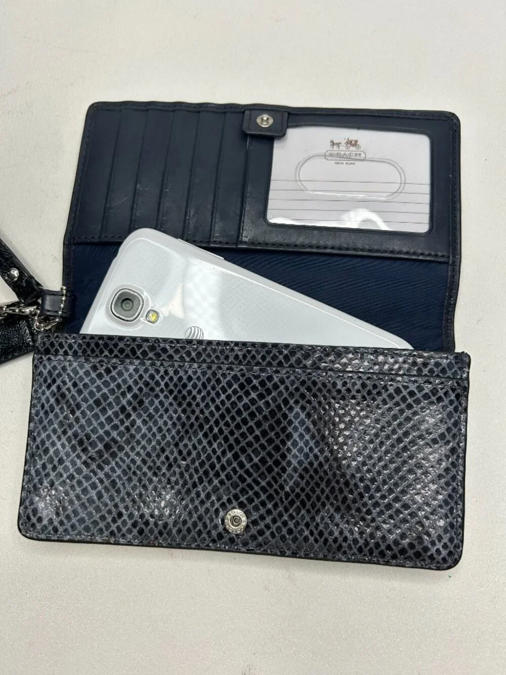 COACH 1941 Genuine Grey Snakeskin Leather Wallet/ Clutch/Phone