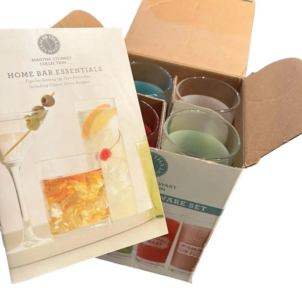 Martha Stewart Set of Four Cocktail Highball Glasses in Box 2010 New Old Stock